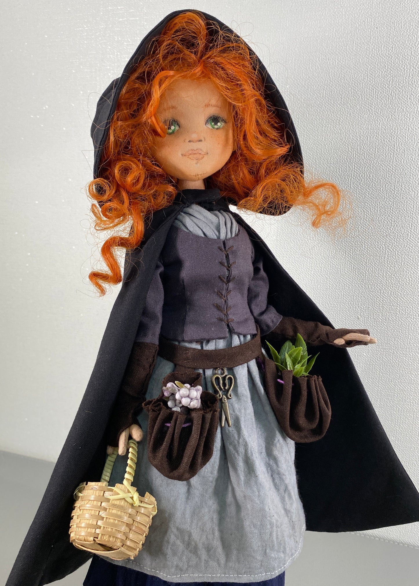 35cm doll Pattern🩱Green Witch Doll🎃/ No Face center seam