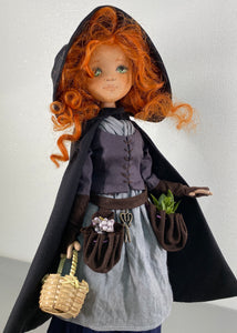 35cm doll Pattern🩱Green Witch Doll🎃/ No Face center seam