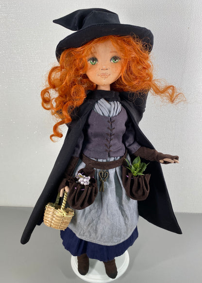 35cm doll Pattern🩱Green Witch Doll🎃/ No Face center seam
