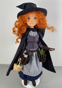 35cm doll Pattern🩱Green Witch Doll🎃/ No Face center seam