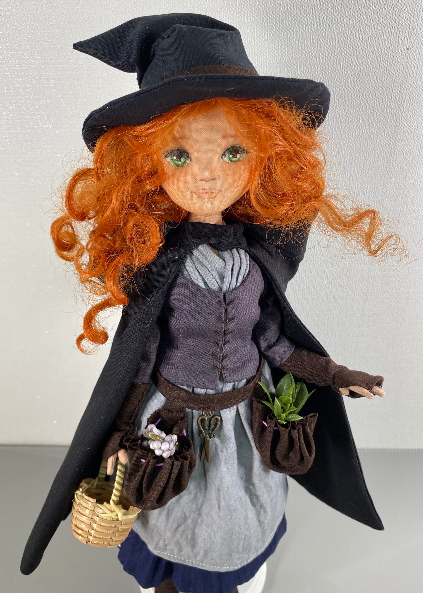 35cm doll Pattern🩱Green Witch Doll🎃/ No Face center seam