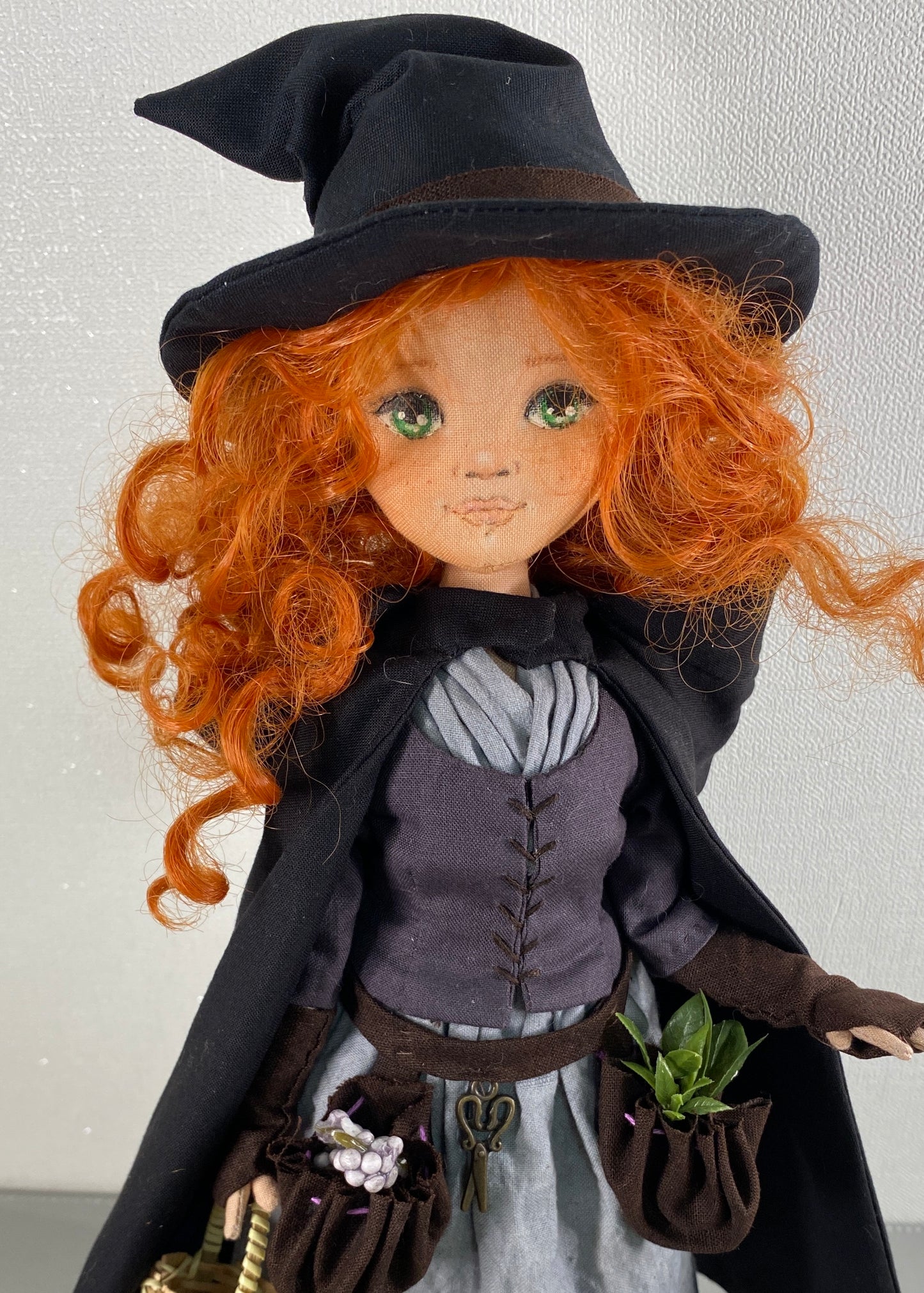 35cm doll Pattern🩱Green Witch Doll🎃/ No Face center seam