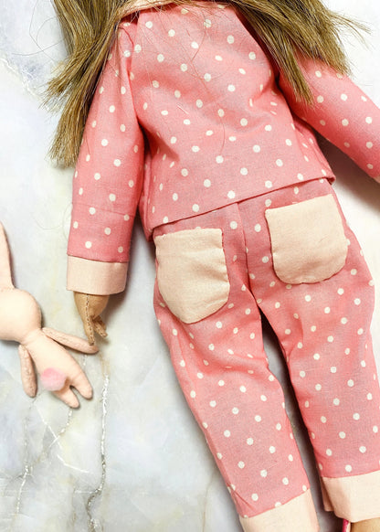 33cm Doll cloth Pattern👚 Sleepwear Set (Dress-Up)