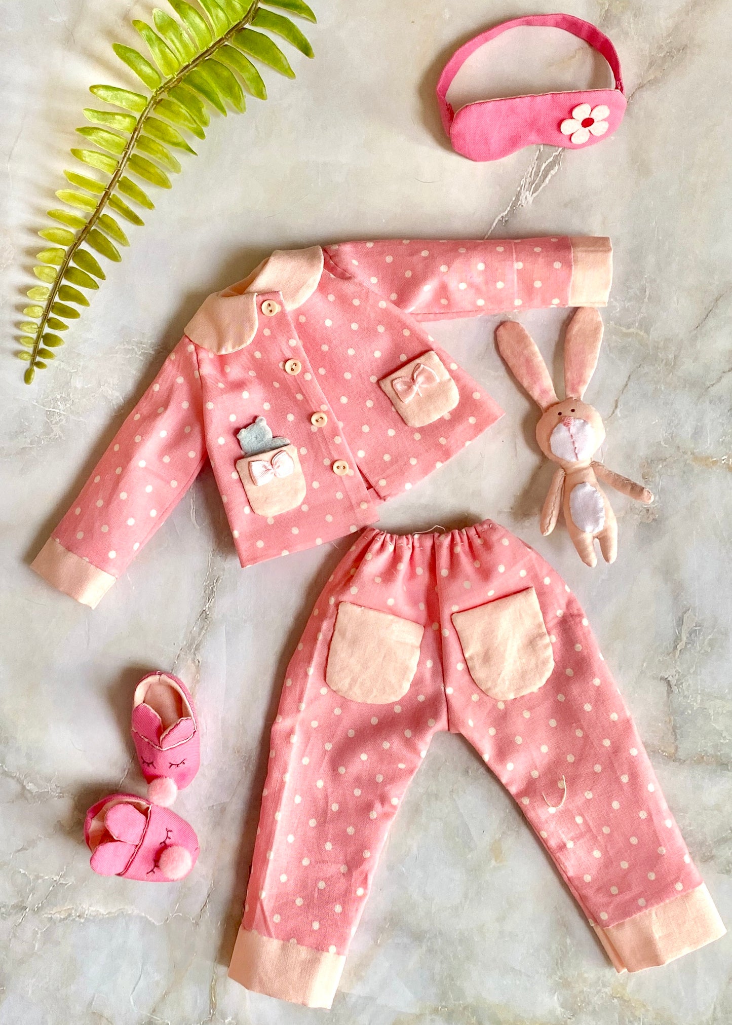 33cm Doll cloth Pattern👚 Sleepwear Set (Dress-Up)