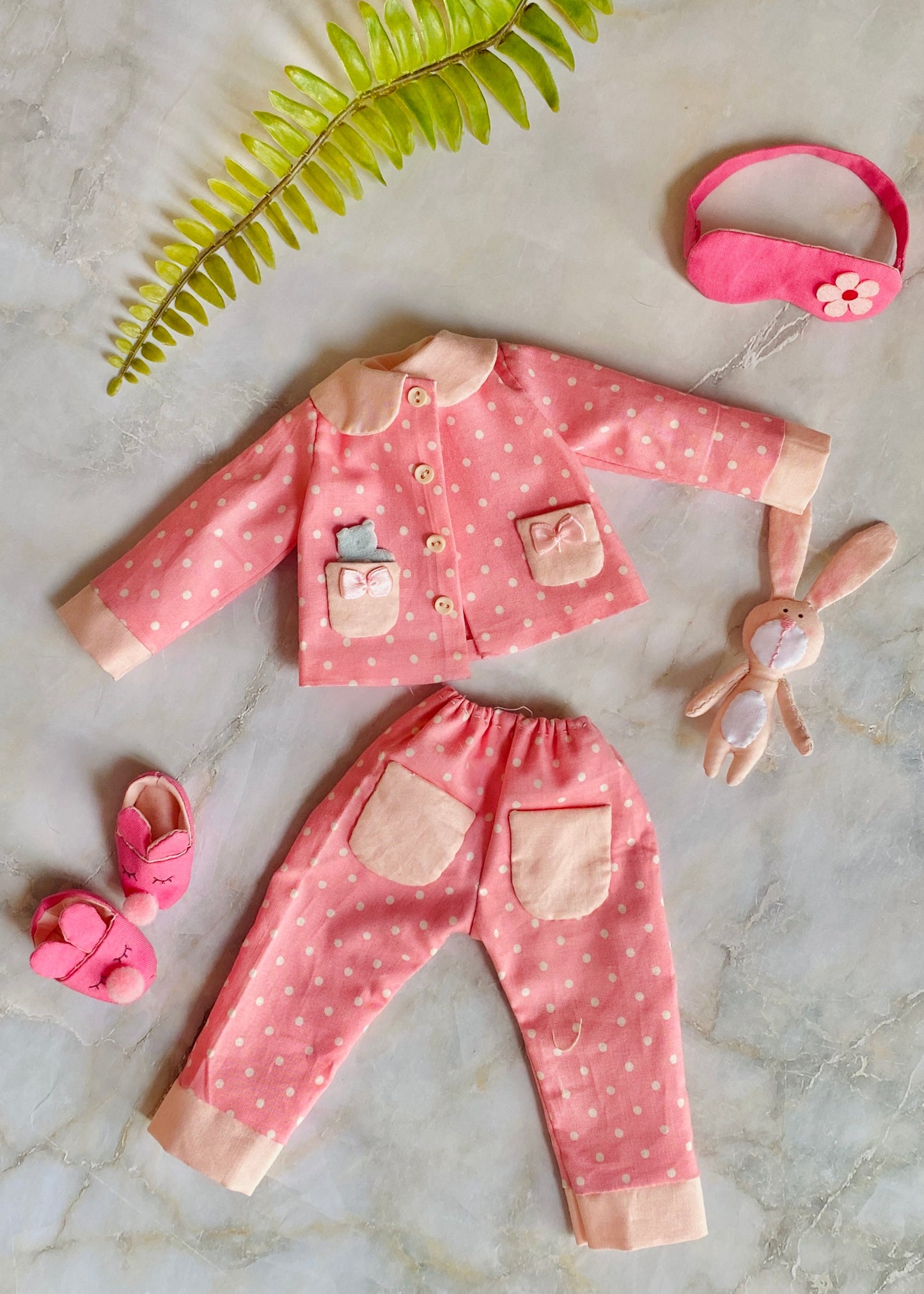 33cm Doll cloth Pattern👚 Sleepwear Set (Dress-Up)