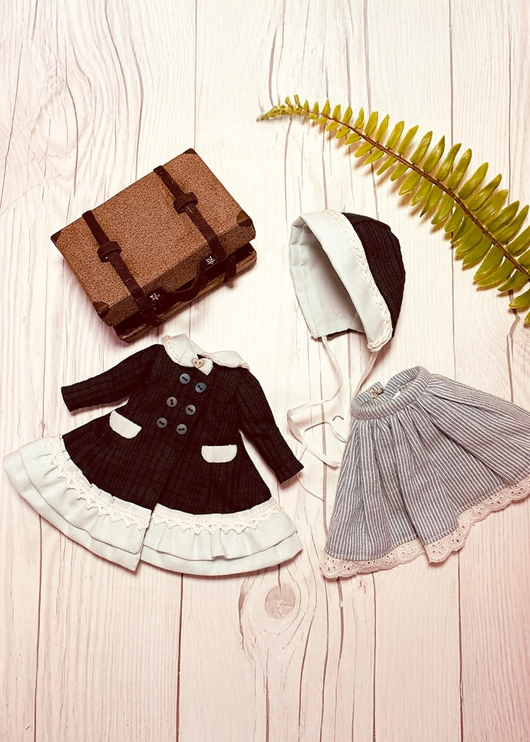 25cm Doll Clothes Pattern🧵 Sara & Suitcase (Dress-Up)