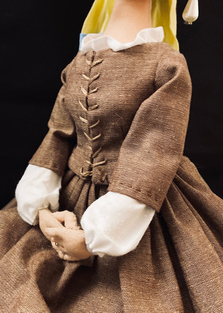 35cm doll Pattern🩱Girl with a Pearl Earring / No Face center seam