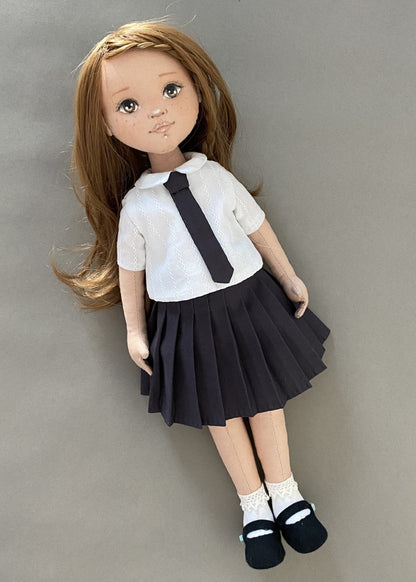 33cm Doll cloth Pattern👚 School Unfofrm Set (Dress-Up)