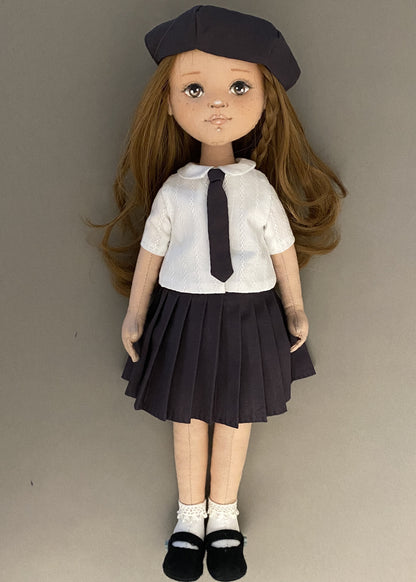 33cm Doll cloth Pattern👚 School Unfofrm Set (Dress-Up)