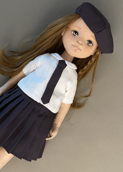 33cm Doll cloth Pattern👚 School Unfofrm Set (Dress-Up)
