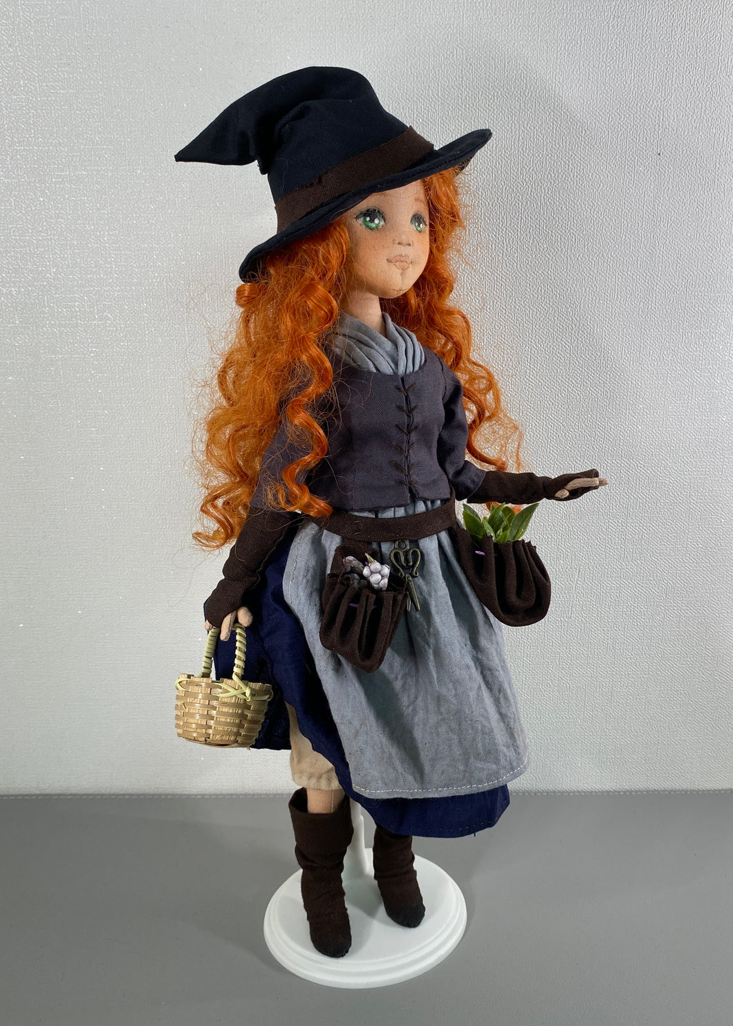35cm doll Pattern🩱Green Witch Doll🎃/ No Face center seam