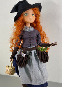 35cm doll Pattern🩱Green Witch Doll🎃/ No Face center seam
