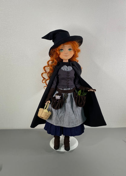 35cm doll Pattern🩱Green Witch Doll🎃/ No Face center seam