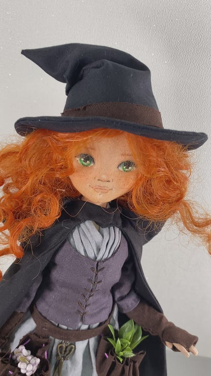 35cm doll Pattern🩱Green Witch Doll🎃/ No Face center seam