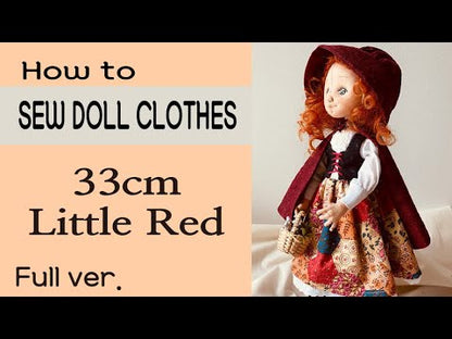 33cm Doll cloth Pattern 👚 Little Red (Dress-Up)