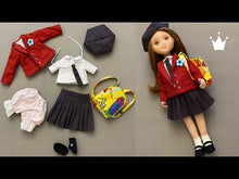 Load and play video in Gallery viewer, 33cm Doll cloth Pattern / School Unfofrm Set (Dress-Up)
