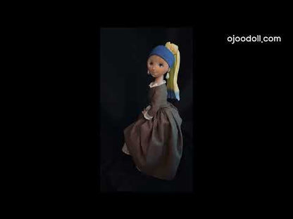 35cm doll Pattern🩱Girl with a Pearl Earring / No Face center seam