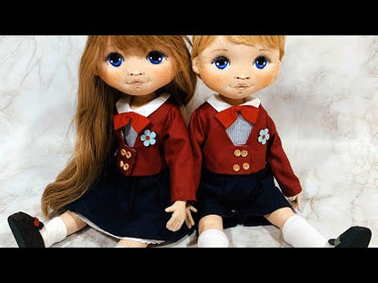 40cm Doll Pattern🌈(S) School Look Doll Couple