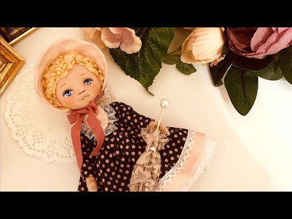 25cm Doll Pattern 🎀 (J) Sunbonnet Girl (Dress-Up)