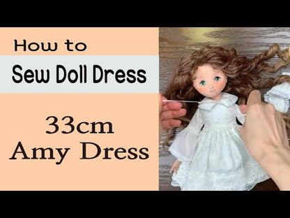 33cm Doll cloth Pattern👚 Lovely Dress (Dress-Up)