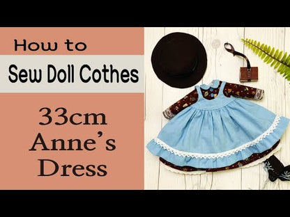 33cm Doll cloth Pattern👚Anne's Dress (Dress-Up)