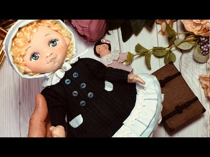 25cm Doll Pattern 🎀 (J) Sara & Suitcase (Dress-Up)